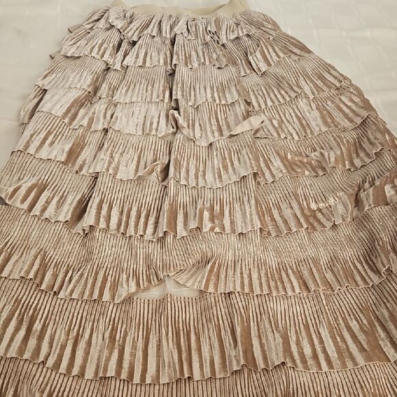 Casual Tan Tiered Maxi Skirt - Picture 15 of 16